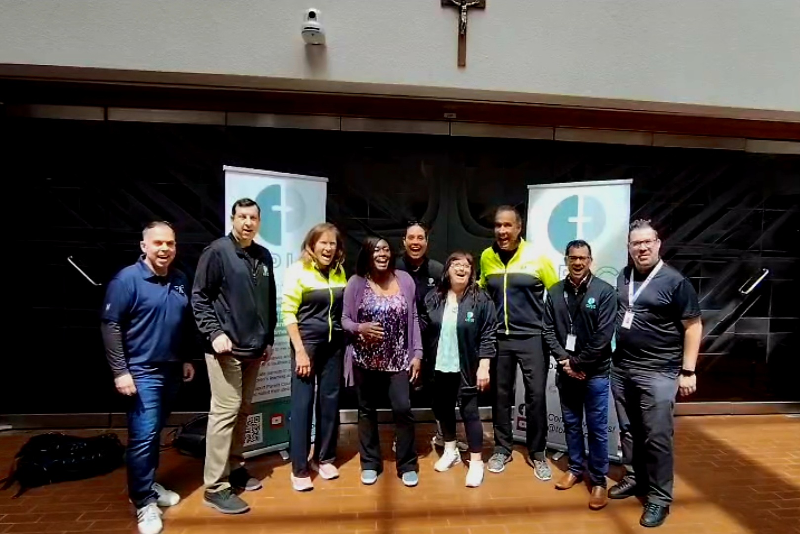 Jennifer Di Francesco with Catholic education community leaders at a parent engagement event